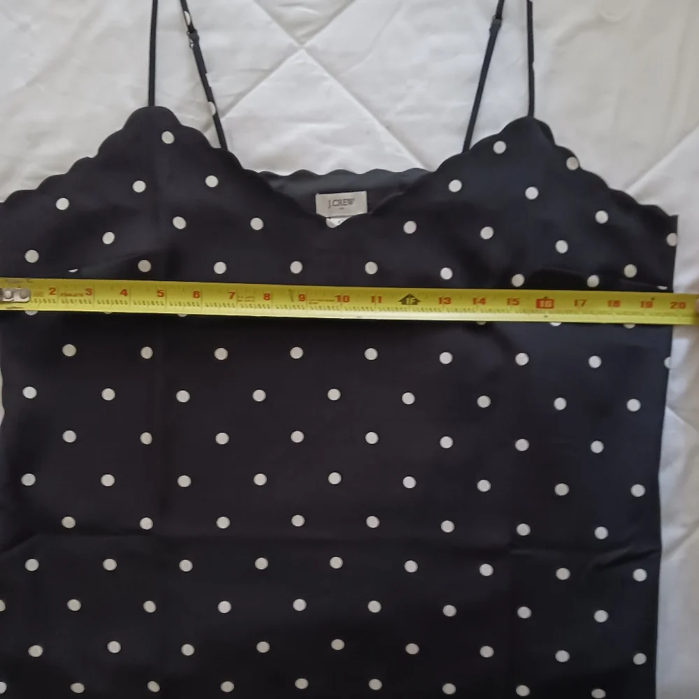 J Crew Black with White Polka Dot Camisole Size 12 - Picture 5 of 8